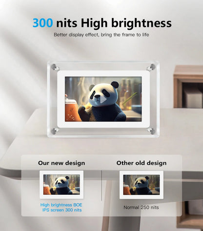 Modern Digital Picture Frame | Acrylic Design with IPS Display & Rechargeable Battery | Perfect for Home and Office 5