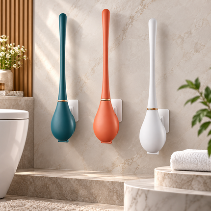 Toilet Brush Wall Mounted, Silicone Toilet Brush with Long Handle, Toilet Bowl Brush for Bathroom Cleaning_00