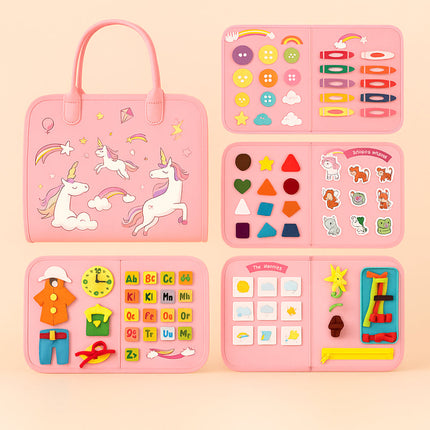 Montessori Sensory Activity Board with Compact Travel Case | Engaging Learning Tool for Toddlers' Tactile Development