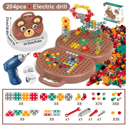 Montessori Toys for Kids 3 and Up, STEM Toy Building Set with Kid Safe Electric Screwdriver, Educational Toy with Case_12