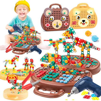 Montessori Toys for Kids 3 and Up, STEM Toy Building Set with Kid Safe Electric Screwdriver, Educational Toy with Case_08