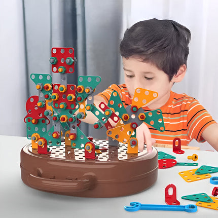 Montessori Toys for Kids 3 and Up, STEM Toy Building Set with Kid Safe Electric Screwdriver, Educational Toy with Case_05