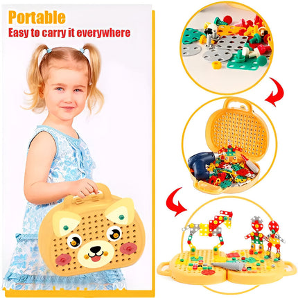 Montessori Toys for Kids 3 and Up, STEM Toy Building Set with Kid Safe Electric Screwdriver, Educational Toy with Case_10