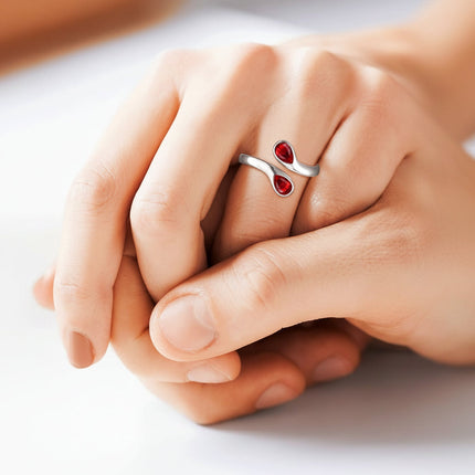 Dainty Birthstone Ring in Polished 925 Sterling Silver | Adjustable Design for Everyday Wear and Gifting