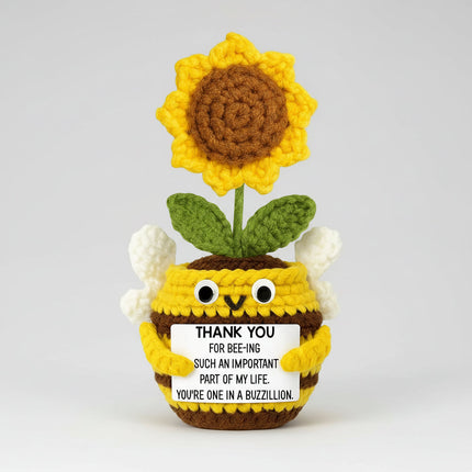 Crochet Flower Keepsake for Mom with Wooden Stand | Handmade Desk Decor Gift for Mother's Day