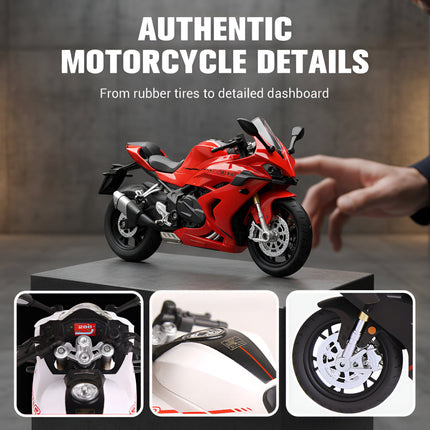 1:12 Scale Diecast Motorcycle Model with Sound and Light | Durable Alloy Display for Collectors