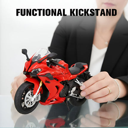 1:12 Scale Diecast Motorcycle Model with Sound and Light | Durable Alloy Display for Collectors