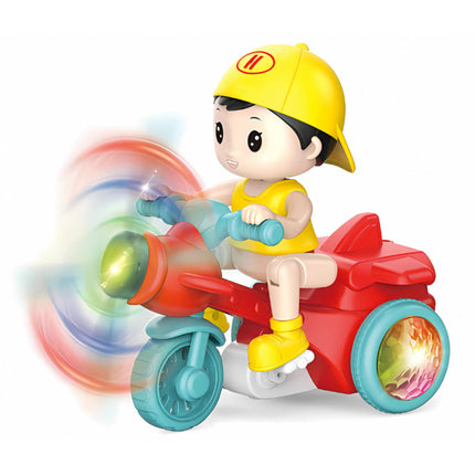 Musical Motorcycle Toy with Light-Up Features and Rotating Action | Interactive Sensory Play for Kids