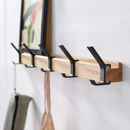 Nordic Wall-Mounted Coat Rack with Adjustable Double Hooks | Modern Scandinavian Design for Stylish Organization