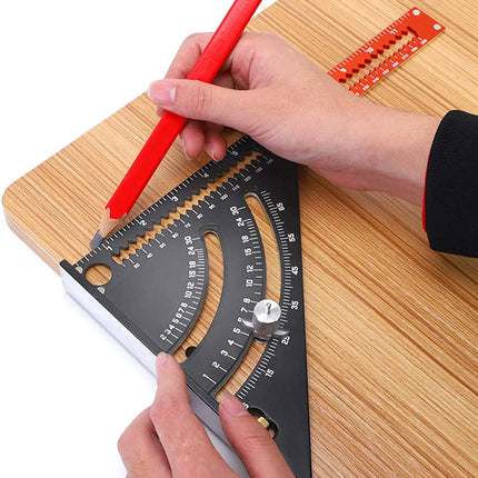 Angle Finder Ruler with Dual Scale and Locking Adjustment, Lightweight Angle Measuring Tool for Wood, Metal and Tile