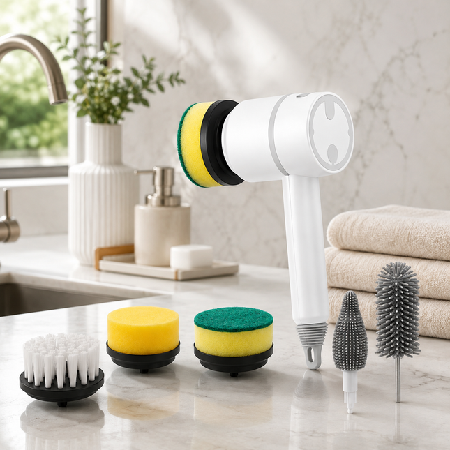 Electric Cleaning Brush, Cordless Electric Spin Scrubber with 3 Speeds, Bathroom Scrub Brush for Tile and Glass_00