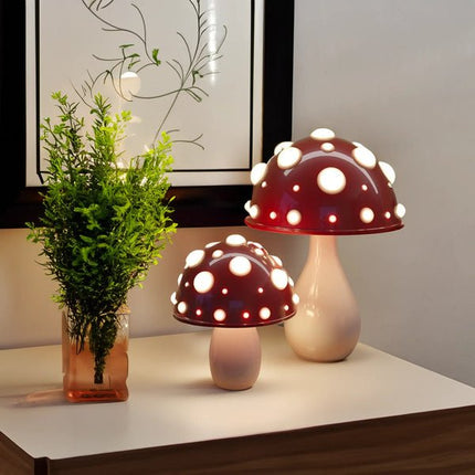 LED Table Lamp with Iconic Amanita Design | Warm Dimmable Glow for Modern and Retro Interiors