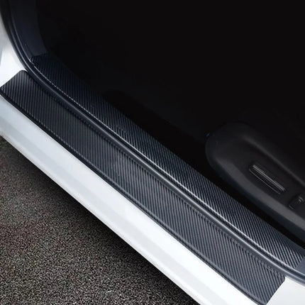 Carbon Fiber Car Door Sill Protectors, Peel and Stick Scuff Guard Strips, Trim to Fit Most Cars, SUVs and Trucks