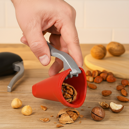 Easy Lever Nutcracker with Ergonomic Grip | Durable Aluminum Shell Opener for Effortless Nut Cracking