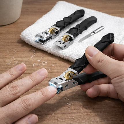 Nail Clipper Set with Angled Cutting Head & Grip Handle | Precision Trimming Tool for Fingernails and Toenails