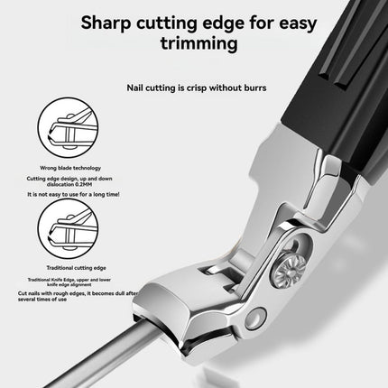 Nail Clipper Set with Angled Cutting Head & Grip Handle | Precision Trimming Tool for Fingernails and Toenails