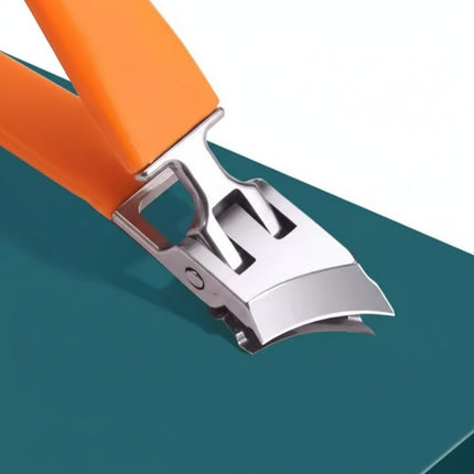 Wide Jaw Nail Clippers with Anti Splash Catcher | Ergonomic Stainless Steel Design for Precise Nail Trimming