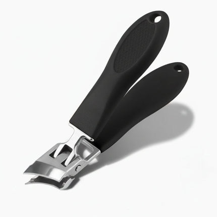 Wide Jaw Nail Clippers with Anti Splash Catcher | Ergonomic Stainless Steel Design for Precise Nail Trimming