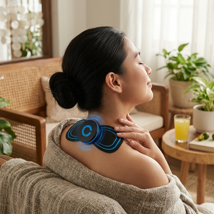 Electric Neck Massager with Adjustable Intensity & 6 Modes | Muscle Stimulator Pad for Home and Travel Relaxation