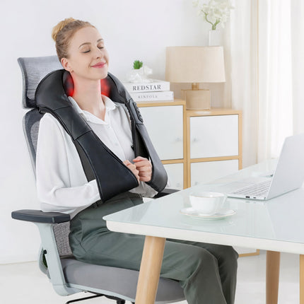 Shiatsu Neck Massager with Heat Function for Home & Car Use | Deep Kneading Relief for Neck and Back