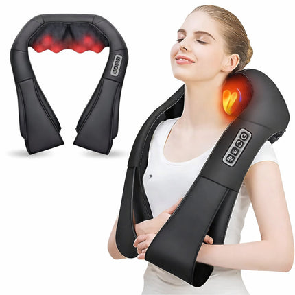 Shiatsu Neck Massager with Heat Function for Home & Car Use | Deep Kneading Relief for Neck and Back
