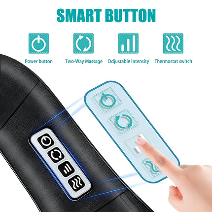 Shiatsu Neck Massager with Heat Function for Home & Car Use | Deep Kneading Relief for Neck and Back