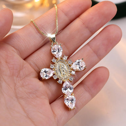 Cross Necklace with Sparkling Zircon Detail | Elegant Gold Jewelry for Everyday Wear and Meaningful Gifts