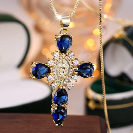 Cross Necklace with Sparkling Zircon Detail | Elegant Gold Jewelry for Everyday Wear and Meaningful Gifts