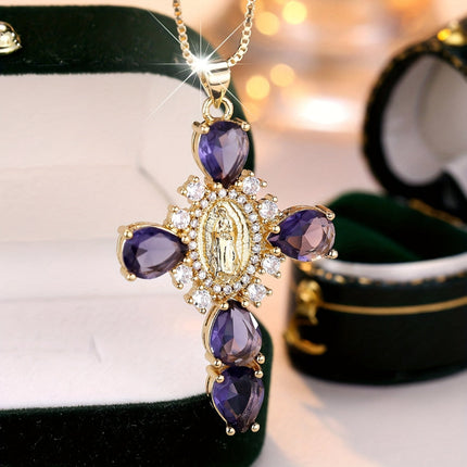 Cross Necklace with Sparkling Zircon Detail | Elegant Gold Jewelry for Everyday Wear and Meaningful Gifts