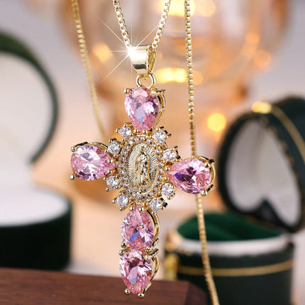 Cross Necklace with Sparkling Zircon Detail | Elegant Gold Jewelry for Everyday Wear and Meaningful Gifts