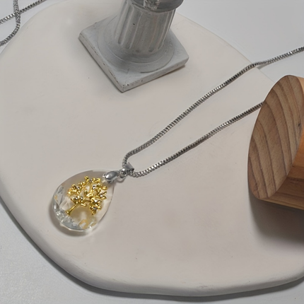 Boho Teardrop Pendant Necklace with Elegant Glass Detail | Lightweight Accessory for Everyday Wear and Gifting