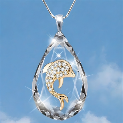 Boho Teardrop Pendant Necklace with Elegant Glass Detail | Lightweight Accessory for Everyday Wear and Gifting