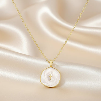 Dainty Cross Necklace with Adjustable Chain | Elegant 18K Gold Plated Jewelry for Everyday Wear