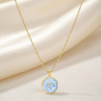 Dainty Cross Necklace with Adjustable Chain | Elegant 18K Gold Plated Jewelry for Everyday Wear