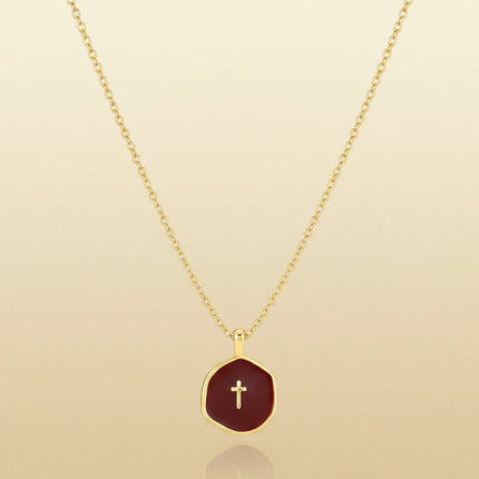 Dainty Cross Necklace with Adjustable Chain | Elegant 18K Gold Plated Jewelry for Everyday Wear