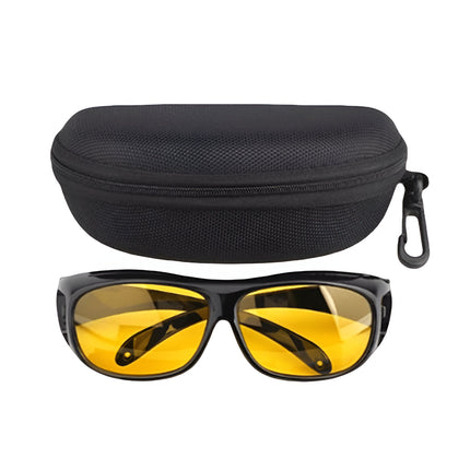 Night Driving Glasses with Yellow-Tinted Lenses for Reduced Headlight Glare | Wraparound Design for Clearer Night Vision