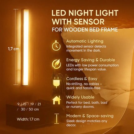 Motion Sensor LED Night Light Strip with Automatic Activation | Energy-Efficient Lighting for Safe Nighttime Navigation