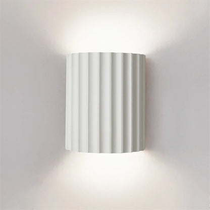 Nordic Modern Wall Sconce Lighting with Ribbed Design | Elegant Resin Wall Lamp for Soft Ambient Illumination 0