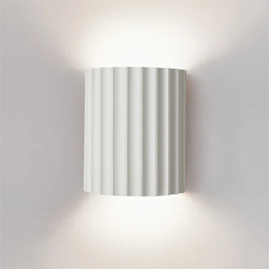 Nordic Modern Wall Sconce Lighting with Ribbed Design | Elegant Resin Wall Lamp for Soft Ambient Illumination 0