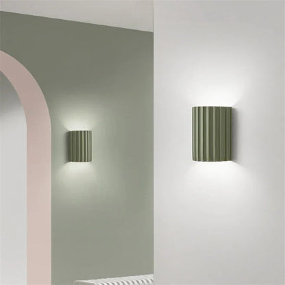 Nordic Modern Wall Sconce Lighting with Ribbed Design | Elegant Resin Wall Lamp for Soft Ambient Illumination 4