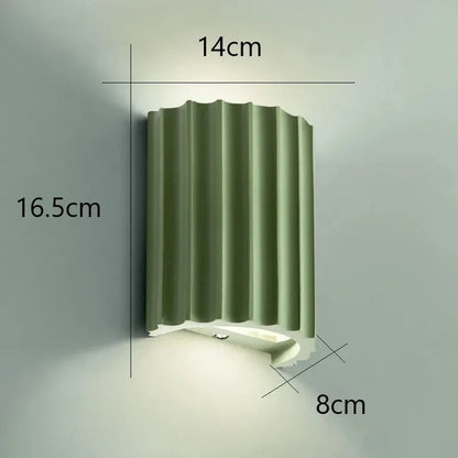 Nordic Modern Wall Sconce Lighting with Ribbed Design | Elegant Resin Wall Lamp for Soft Ambient Illumination 5