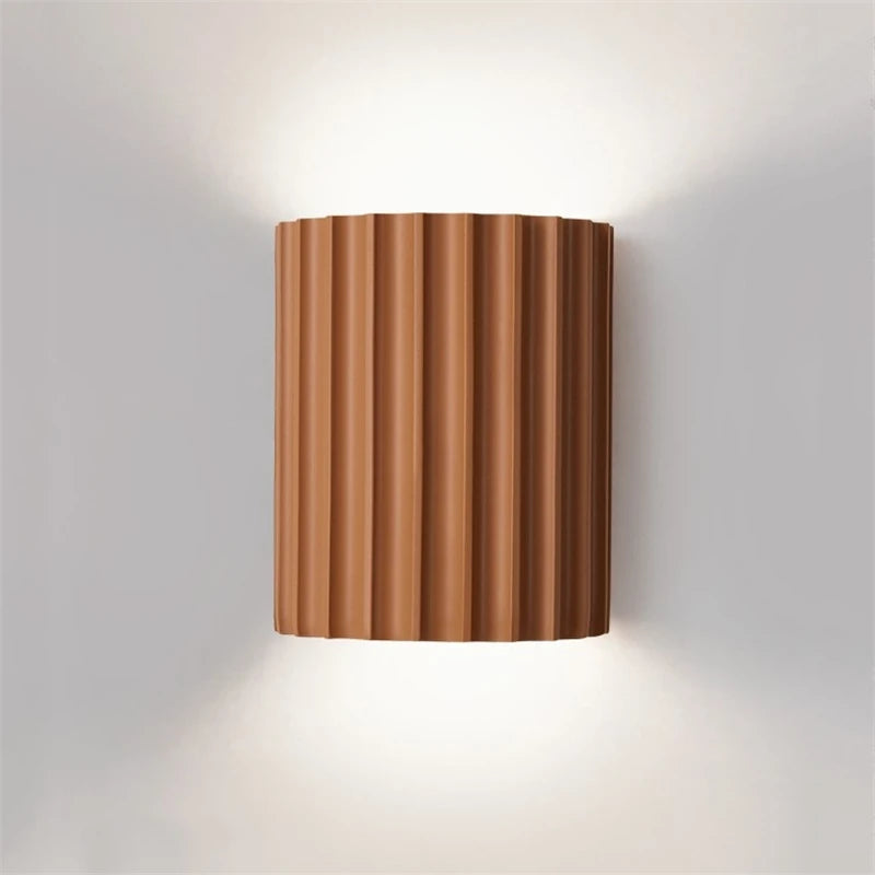Nordic Modern Wall Sconce Lighting with Ribbed Design | Elegant Resin Wall Lamp for Soft Ambient Illumination 8