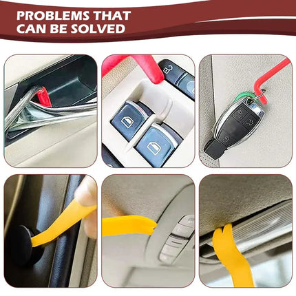 Emergency Car Lockout Tool Kit with Long Reach Rod and Pry Tool for Drivers Locked Out of Their Own Vehicle