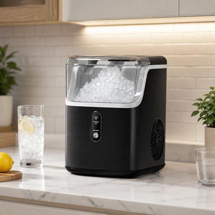 Nugget Ice Maker with Self-Cleaning Function | Compact Countertop Ice Machine for Soft Chewable Ice