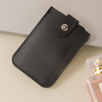 PU Leather Card Holder Wallet, Slim Pull Tab Credit Card Case with Snap Closure, Holds 10 Cards