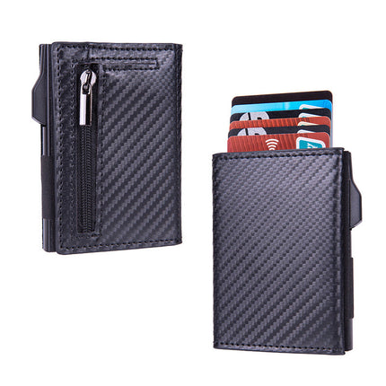 RFID Blocking Slim Wallet, Metal Card Holder Case for Up to 6 Cards with Elastic Cash Pocket, 4 Colors, Front Pocket Wallet