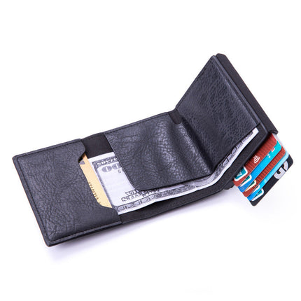 RFID Blocking Slim Wallet, Metal Card Holder Case for Up to 6 Cards with Elastic Cash Pocket, 4 Colors, Front Pocket Wallet