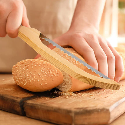 Bread Bow Knife for Crusty Loaves, Bow-Shaped Bread Slicing Knife with Comfortable Grip for Even Homemade Bread Slices