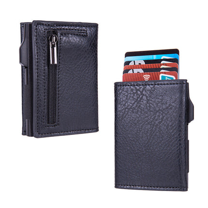 RFID Blocking Slim Wallet, Metal Card Holder Case for Up to 6 Cards with Elastic Cash Pocket, 4 Colors, Front Pocket Wallet