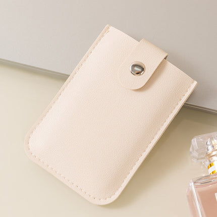 PU Leather Card Holder Wallet, Slim Pull Tab Credit Card Case with Snap Closure, Holds 10 Cards